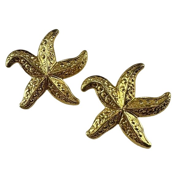 Starfish Earrings Gold Tone - Picture 1 of 2